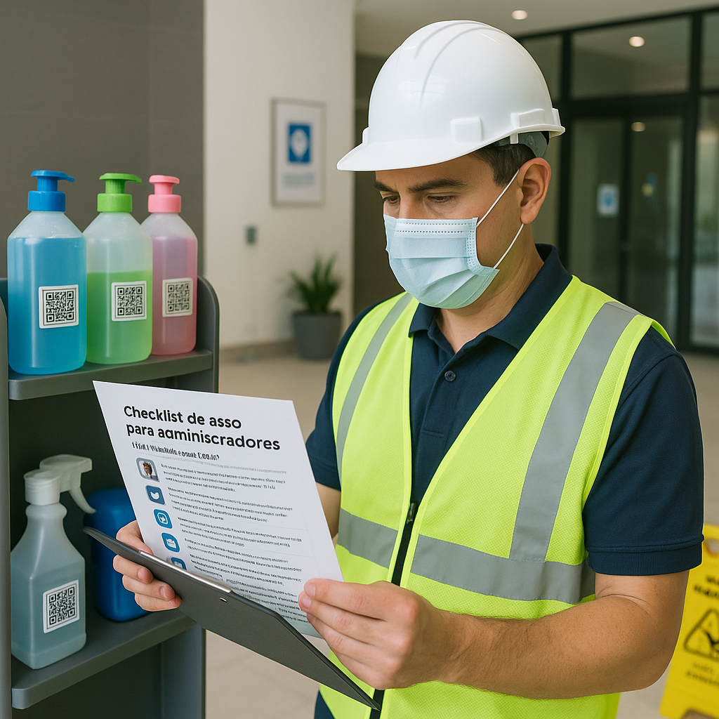 Supervisor revisando lista de aseo