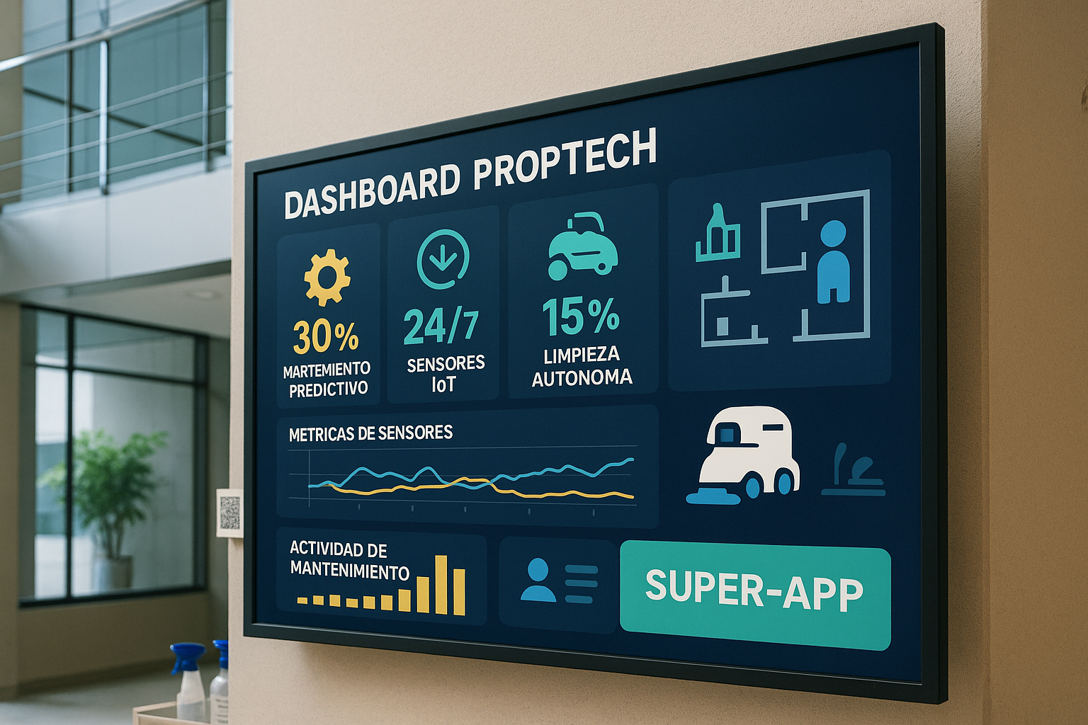 Dashboard PropTech con métricas de sensores IoT