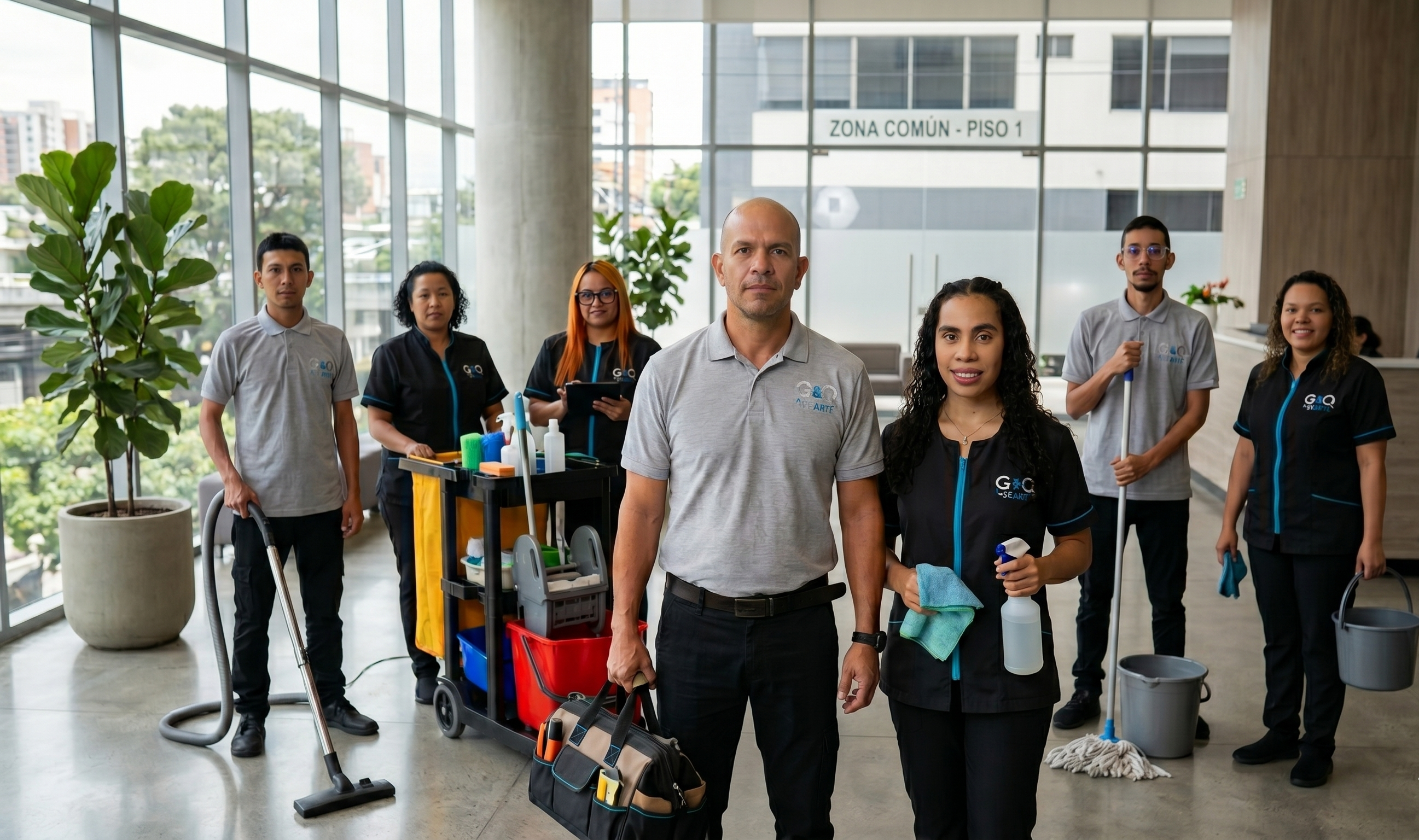 Equipo de trabajo G&Q Asearte — personal de aseo y supervisores